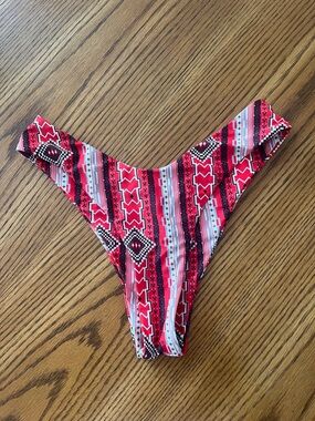 Zaful Red Aztec-Pattern Bikini Bottom
